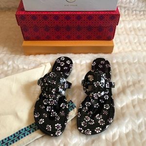 Tory Burch Miller Black Stamped Floral